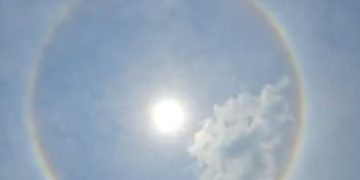 Así ocurre un halo solar./Foto: Insivumeh.