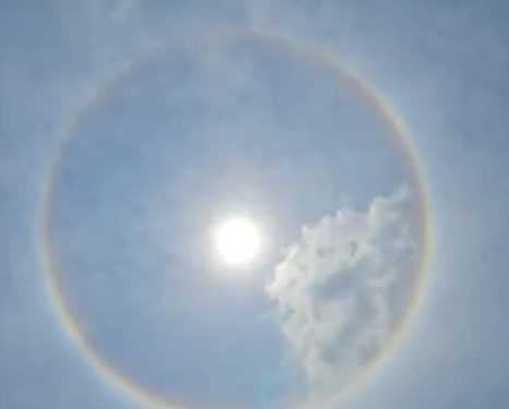 Así ocurre un halo solar./Foto: Insivumeh.
