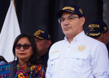 Ministro de Gobernación, Marco Antonio Villeda, durante la inauguración de sedes policiales en Tecpán, Chimaltenango.