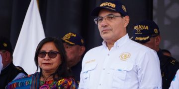 Ministro de Gobernación, Marco Antonio Villeda, durante la inauguración de sedes policiales en Tecpán, Chimaltenango.