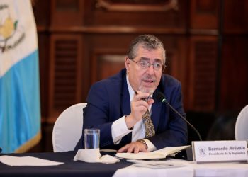 El presidente Bernardo Arévalo, durante la sesión del Conadur.