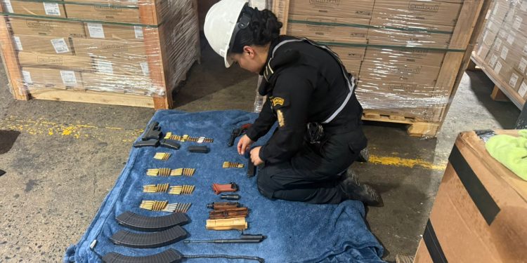 Incautan armas en Izabal. / Foto: PNC.