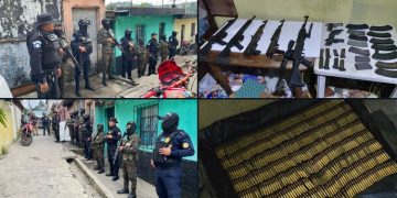 Autoridades de seguridad localizan variedad de armas en allanamiento en la zona 18.