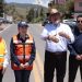 El presidente Bernardo Arévalo, junto a la ministra de Comunicaciones, Norma Zea, durante entrega de revitalización de tramo de la ruta CA-1 Occidente, en la Mesilla, Huehuetenango.