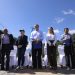 Presidente y autoridades visitan el inicio de los trabajos de pavimentación en San Carlos Sija, Quetzaltenango. (Foto: Gilber García)