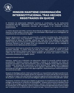 Comunicado del Mingob.