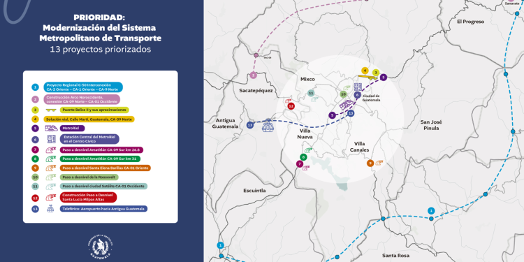 Ubicación de los 13 proyectos priorizados. / Foto: GOB