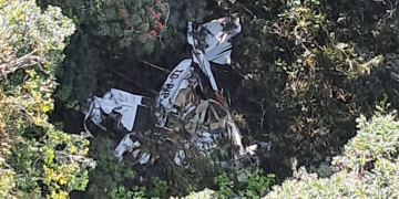 La Sección de Rescate Aéreo de Bomberos Voluntarios localizó la aeronave matrícula TG-PIP en las cercanías de la aldea Unión Victoria, Pochuta. / Foto: @BVoluntariosGT