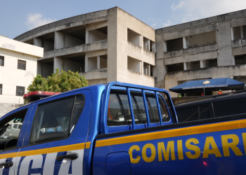 Construcción de sede policial meses atrás. / Foto: Mingob