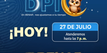 Este lunes 27 de julio , Renap realizará la Noche del DPI