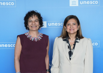 Vicepresidenta Karin Herrera sostuvo diálogo con la subdirectora de la UNESCO. (Foto: Vicepresidencia)