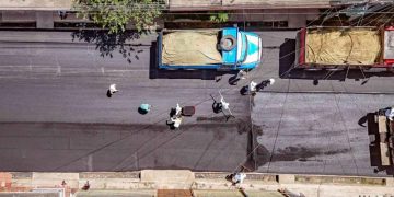 Reactivan proyecto vial en la Calle Real Centenario, El Tejar, Chimaltenango./Foto: FSS.