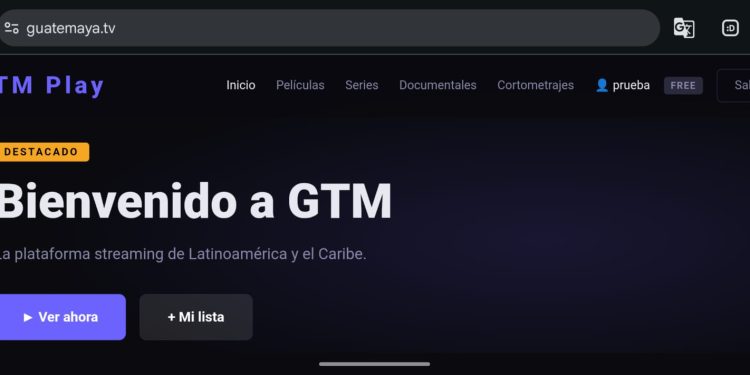 Guatemaya.tv, una nueva plataforma de streaming./Foto: Guatemaya.tv.