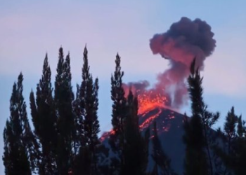 Alertan actividad del volcán de Fuego./Foto: Conred.