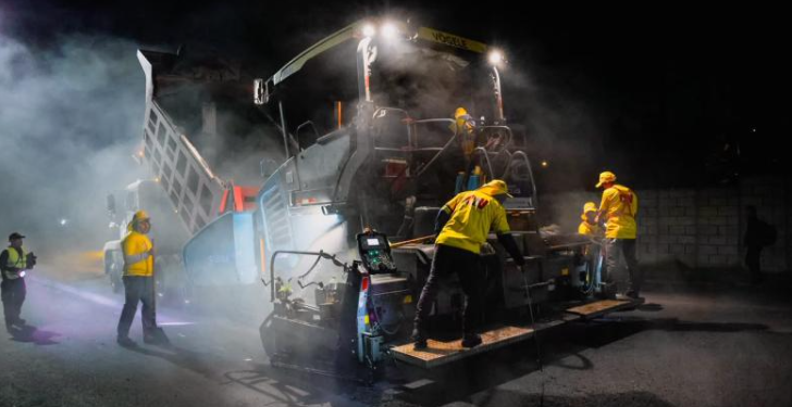 Carretera a El Salvador: mantenimiento avanza con trabajos nocturnos