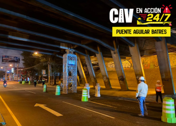 Anuncian cierre vial por trabajos en el puente Aguilar Batres-Periférico./Foto: CIV.