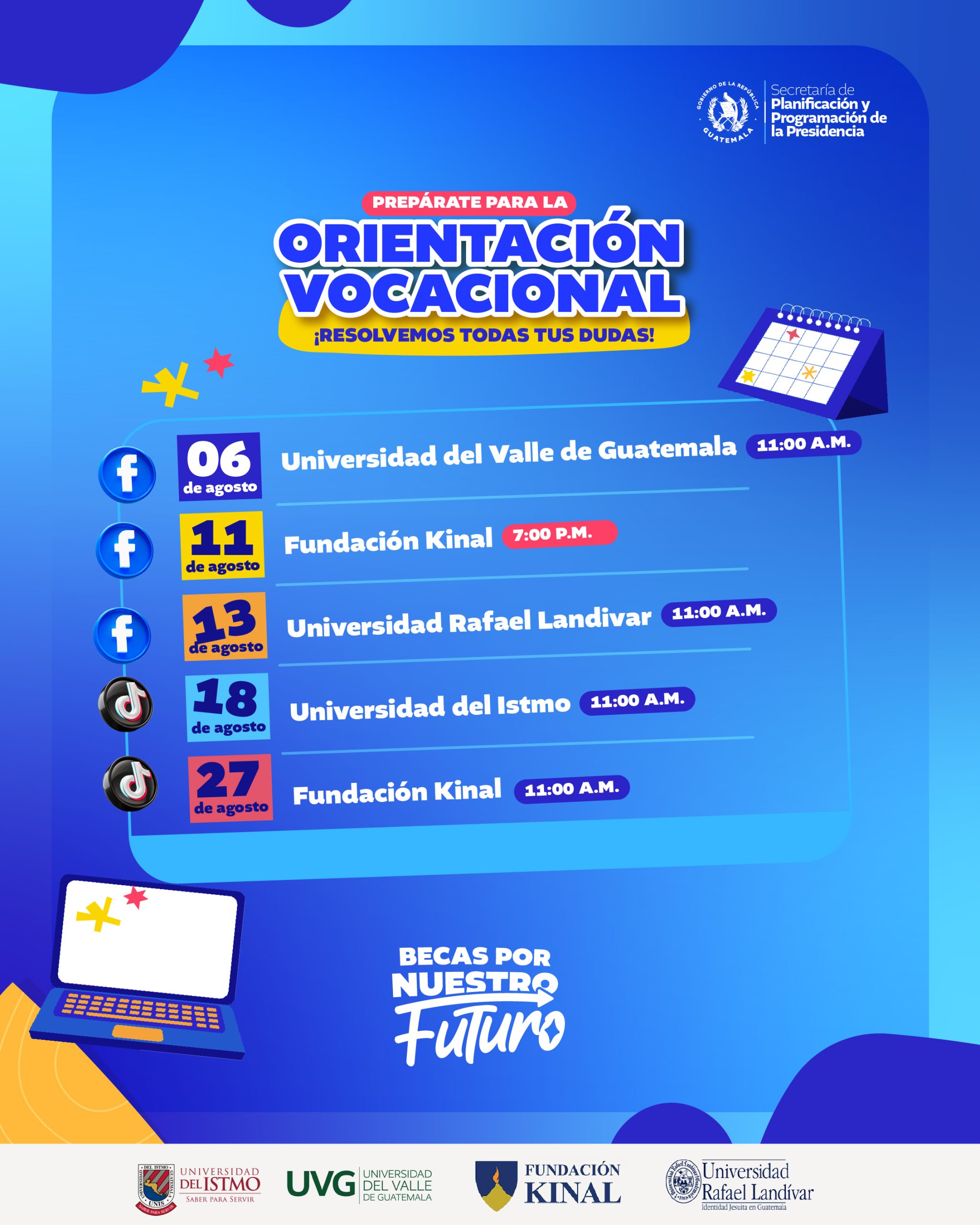 Fechas de las charlas.