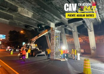 CIV realiza apuntalamiento preventivo en puente Periférico–Aguilar Batres para reforzar su seguridad