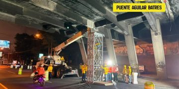 CIV realiza apuntalamiento preventivo en puente Periférico–Aguilar Batres para reforzar su seguridad