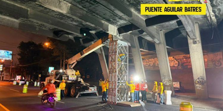 CIV realiza apuntalamiento preventivo en puente Periférico–Aguilar Batres para reforzar su seguridad