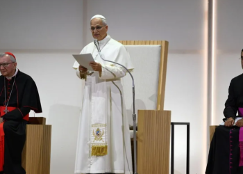 El papa León XIV en Rímini, Italia. / Foto: EFE.
