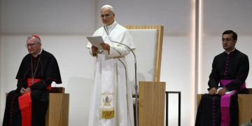 El papa León XIV en Rímini, Italia. / Foto: EFE.