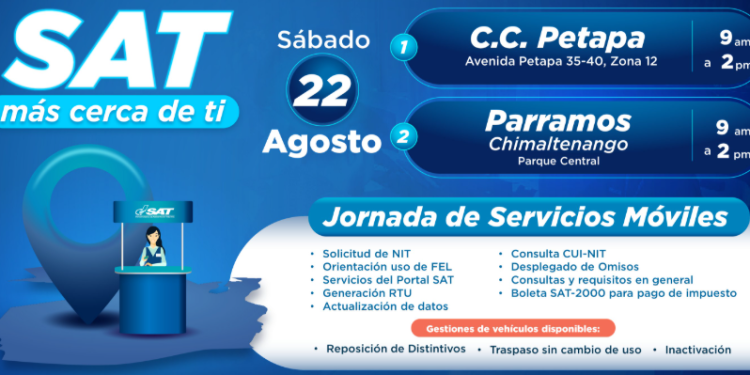 SAT acercará servicios tributarios durante jornadas móviles. /Foto: SAT