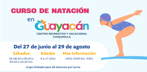 Mintrab promueve cursos de natación para hijos de trabajadores del Estado en Chiquimula. /Foto: MINTRAB