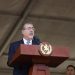 Presidente Bernardo Arévalo durante su discurso en la Escuela Politécnica.