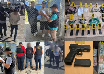 Presuntos integrantes de la Mara Salvatrucha. / Foto: PNC