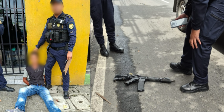 Ataque armado registrado en la calle Martí, zona 6 de la Ciudad de Guatemala. / Foto: PNC