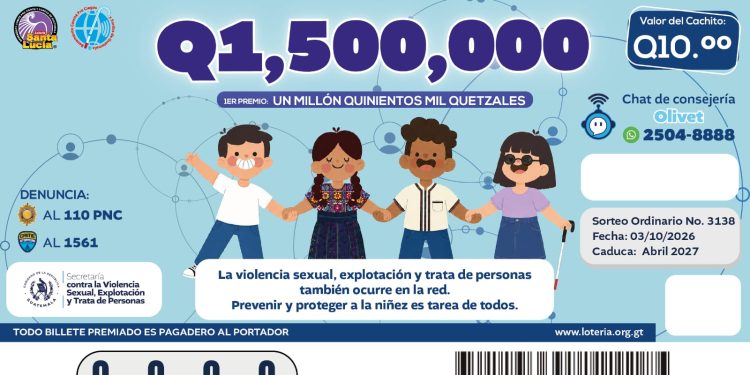 SVET anuncia billete de lotería para promover la protección de menores./Foto: SVET.
