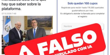 Publicación falsa que ofrece supuestas ganancias mensuales a guatemaltecos y solicita completar un registro.