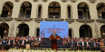 Presidente Bernardo Arévalo en Palacio Nacional de la Cultura.