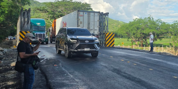 Finalizan trabajos en el kilómetro 111 de la ruta al Atlántico./Foto: CIV.
