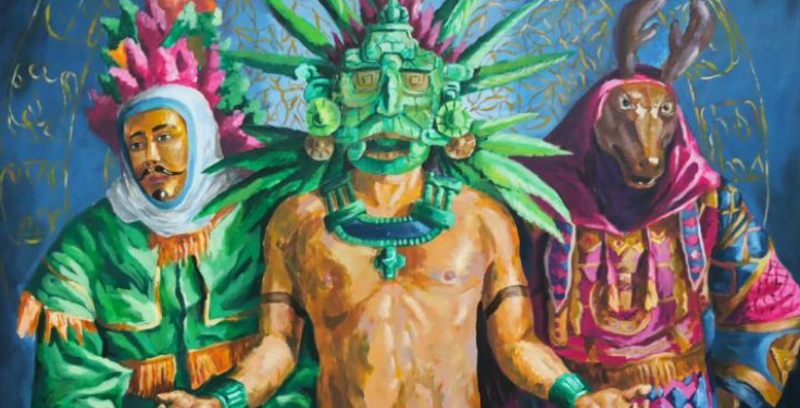 Artistas locales plasman cosmovisión maya quiché en la Casa de Desarrollo Cultural./Foto: MCD.