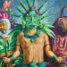 Artistas locales plasman cosmovisión maya quiché en la Casa de Desarrollo Cultural./Foto: MCD.