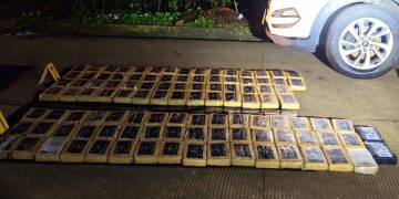 Incautan 168 paquetes de cocaína en Quetzaltenango./Foto: PNC.