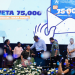 Presidente Bernardo Arévalo y otros participantes sentados en un escenario frente a una pantalla con el nombre del programa Bolsa Social.